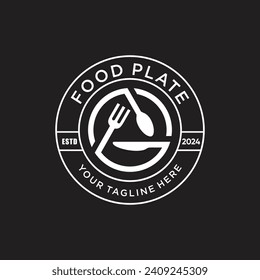 Vector food plate design element icon vector with creative concept for business person