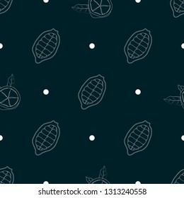 Vector food print. cacao. seamless pattern Cupuacu cupuassu, cupuazu or copoasu