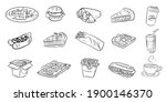 Vector food scetch icon pattern