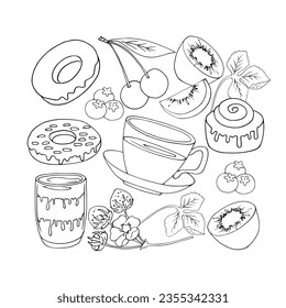 Comida vectorial con fondo blanco.