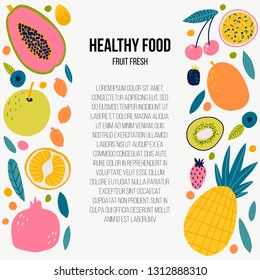 Vector food set for your design. Cute doodle illustration with fruit isolated on white background. 
