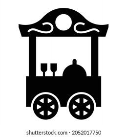 Vector Food Stall Glyph Icon Design
