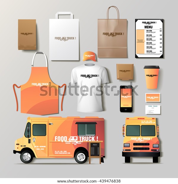 Vector Food Truck Corporate Identity Template Stock Vector (Royalty ...