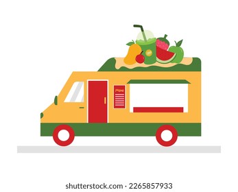 vector Food Truck For Small Business Cartoon Illustration
