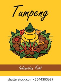 vector food tumpeng illustration indonesian traditional 