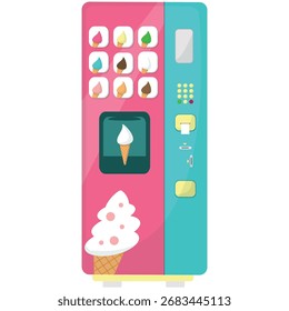 Vector food vending machine for ice-cream sell