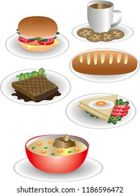 Vector - Foods for Breakfast Illustration