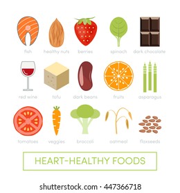 Vector foods that are good for the heart