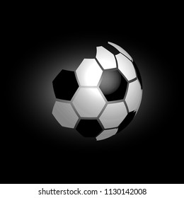 Vector of foot ball logo on black background