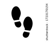 Vector foot silhouette. Human footprint sign or symbol. Keep distance symbol. Coronavirus or COVID-19. Black Footstep vector illustration isolated on a white background