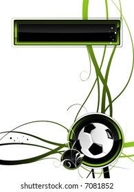 vector football background black green colour with ball