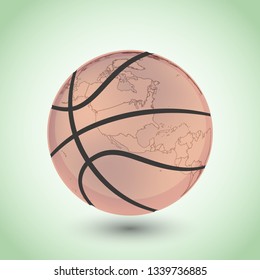 Vector football ball with globe