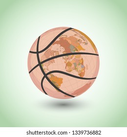 Vector football ball with map