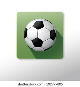 vector football ball (soccer) with a green panel a long shadow 