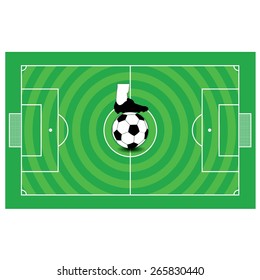 vector of football boots with football on football filed