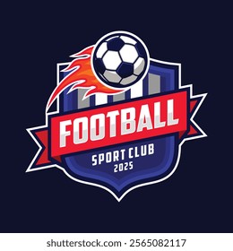 Vector football club logo template with blank background