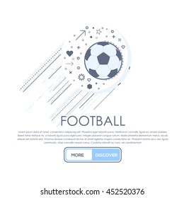 Vector Football Concept Thin Line Icons Template