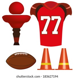 Vector Football Elements Isolated On White Background