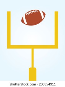 Vector Football and Field Goal Post Set 