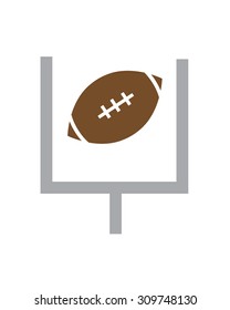 Vector Football and Field Goal Post Icon 