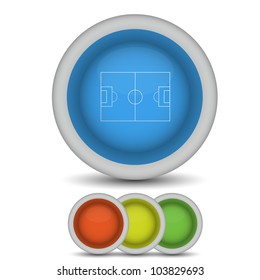 Vector football field icon on white. Eps10