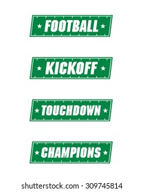 Vector Football Field Icon Set with Messaging