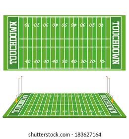 Vector Football Field  Isolated On White Background