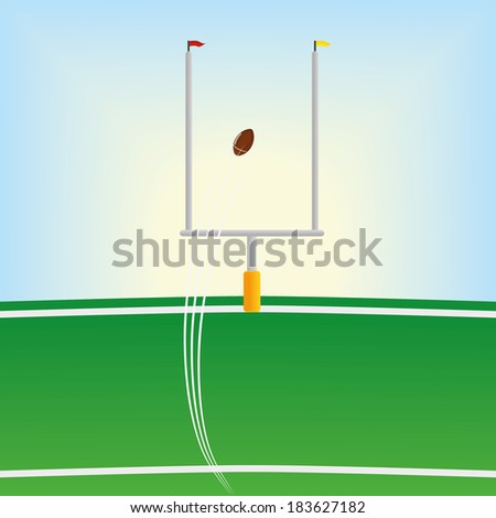 Vector Football Field  Isolated On White Background