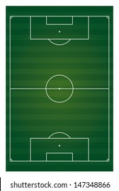 Vector Football Field Vertical Isolated