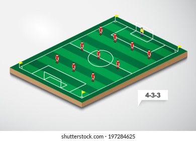 vector of football formation tactic 4-3-3