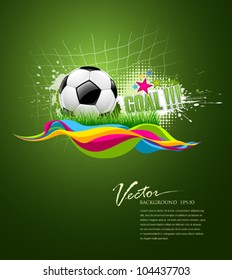 Vector football goal on artistic background design, illustration