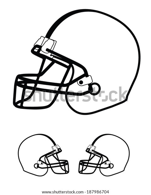 Vector Football Helmet Template Set Stock Vector (Royalty Free) 187986704
