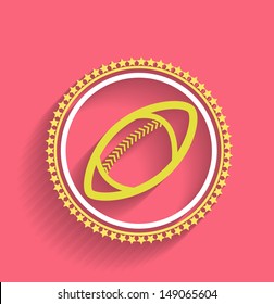 Diseño plano de bola de icono de fútbol de vectores