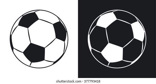 Vector football icon. Two-tone version on black and white background