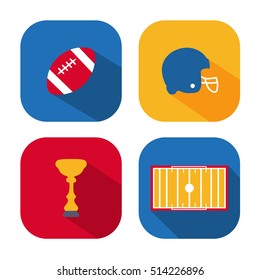 Vector Football Icons Collection. Set of sport icons in flat design with long shadows.Vector illustration.
