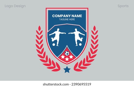 vector football logo design, sport logo template with abstract shapes.