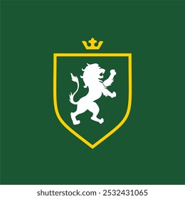 vector football logo, the shield logo has a lion mentality