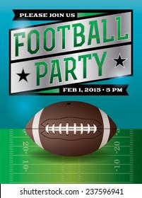 A vector football party flyer. Vector EPS 10. EPS file is layered. Fonts have been converted to outlines.
