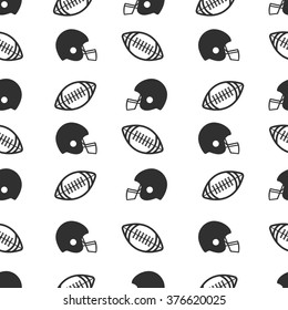 vector football pattern. Pattern ball and helmet
