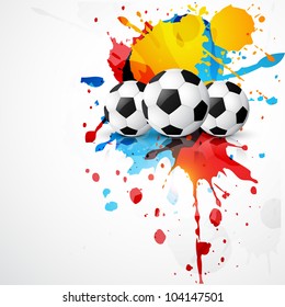 vector football place on colorful grunge ink splashes