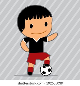 Vector football player. Kawaii style 