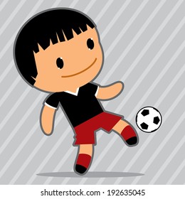 Vector football player. Kawaii style 