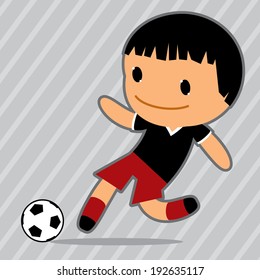 Vector football player. Kawaii style 