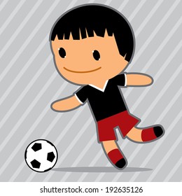 Vector football player. Kawaii style 