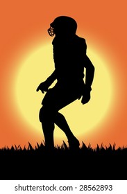 Vector football player silhouette