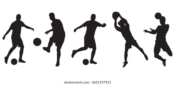 Vector Football silhouettes set vector