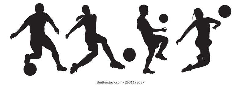 Vector Football silhouettes set vector