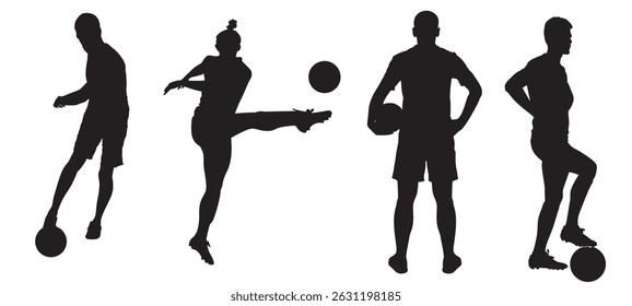 Vector Football silhouettes set vector