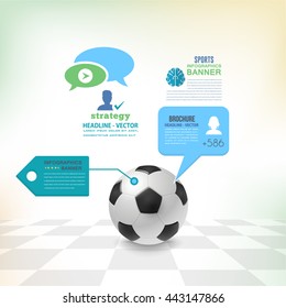Vector Football, Soccer Ball Concept Infographics Template