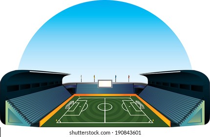 Vector football soccer field stadium illustration